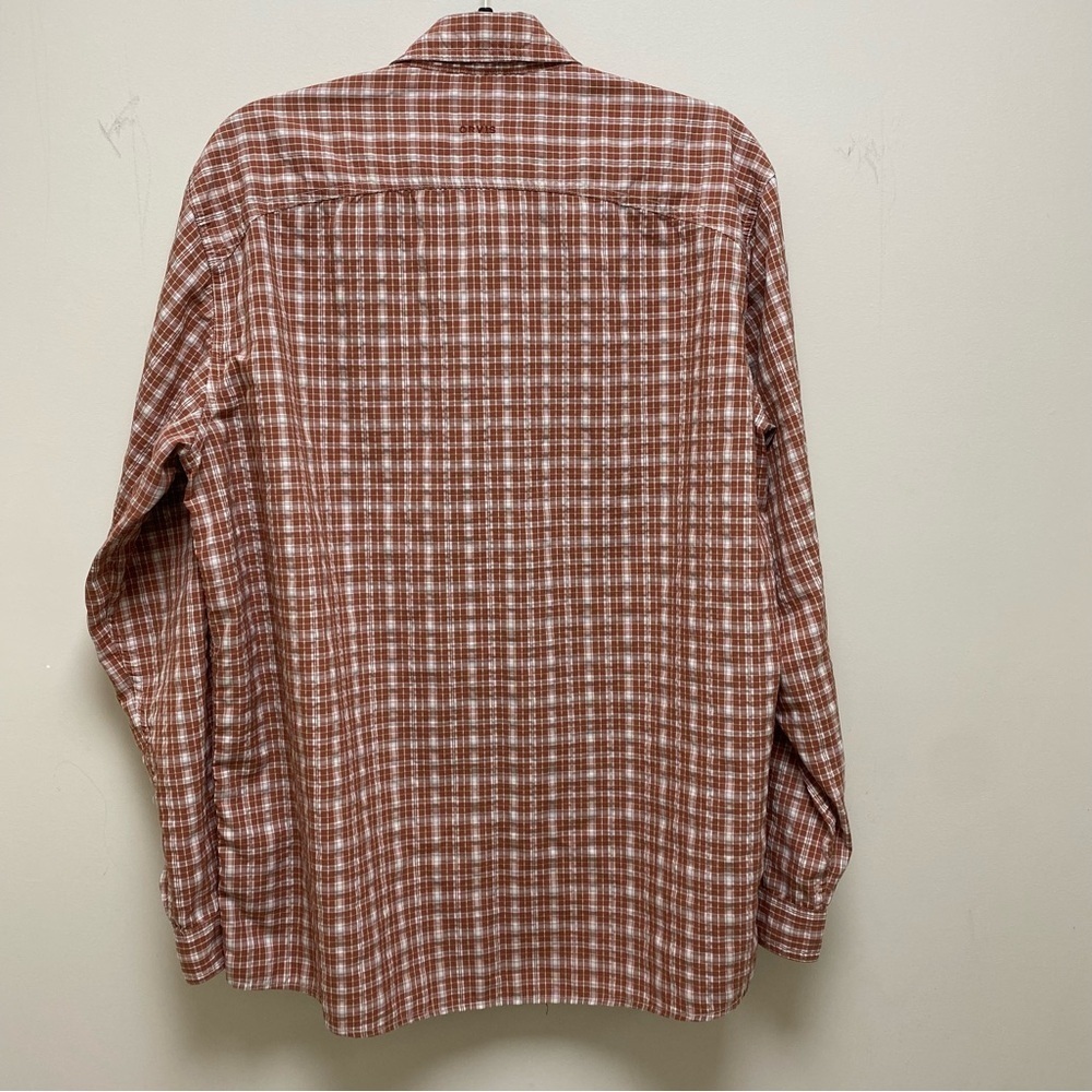 Orvis Men’s Large Sedona Red Plaid Lightweight Fishing Long Sleeve Button Down - Picture 2 of 11